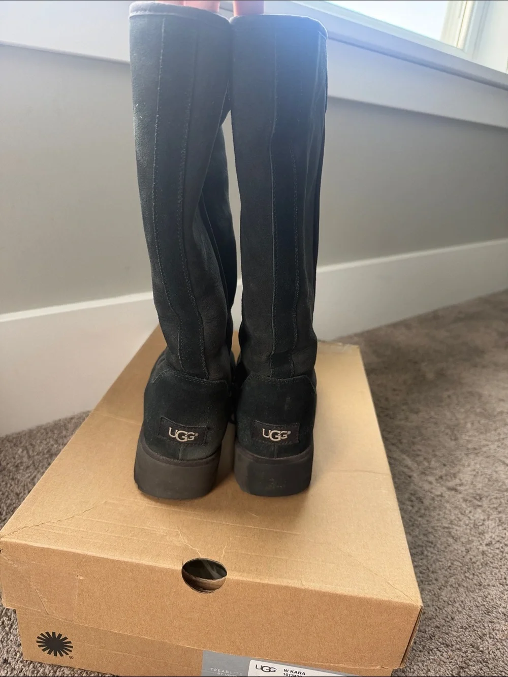 UGG Black Tall Suede Women's Knee Boots